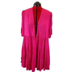 Torrid Pink Gauze Ruffle Hem Kimono 2X NWT